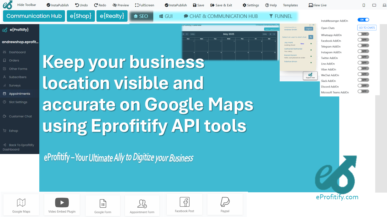 Keep your business location visible and accurate on Google Maps using Eprofitify API tools